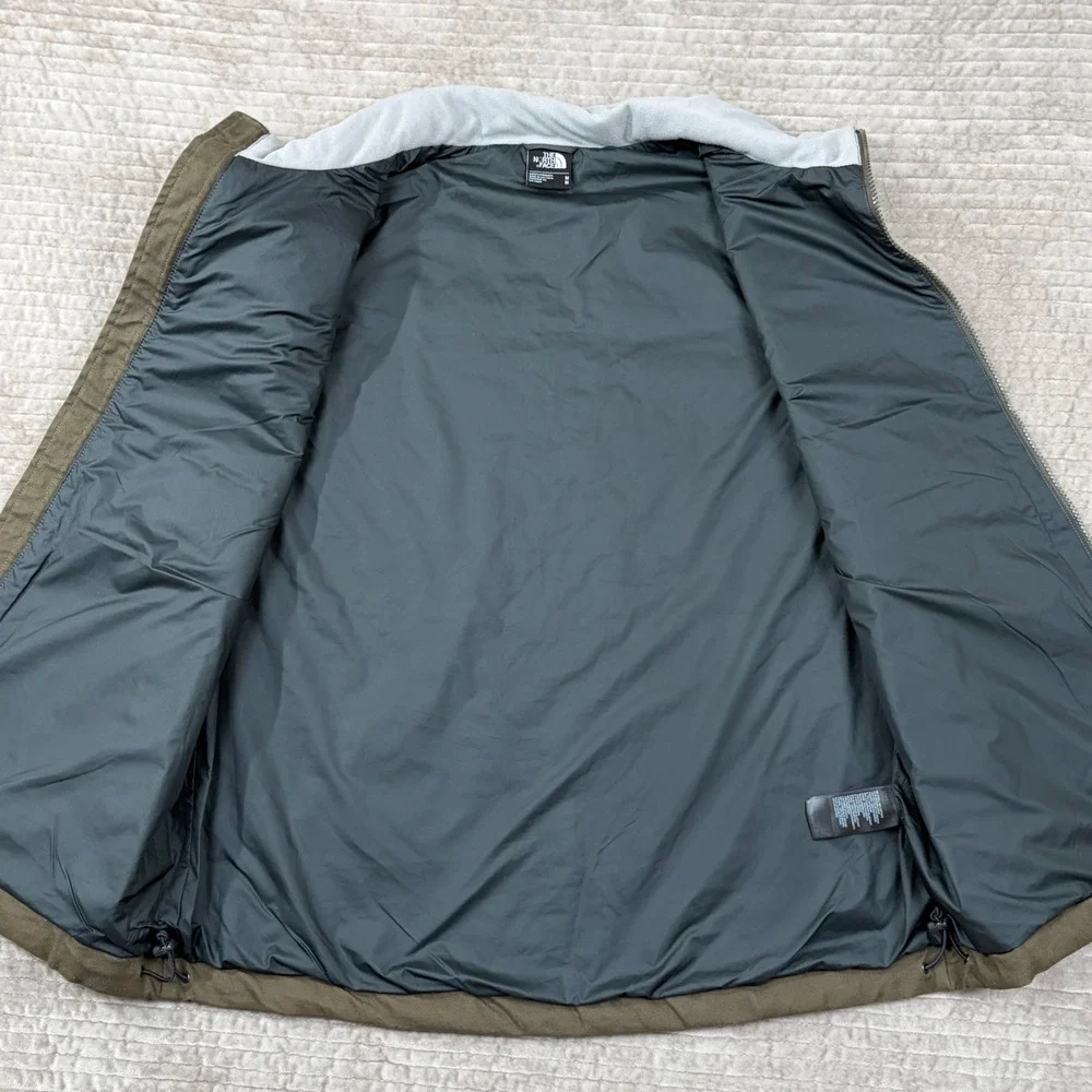 The North Face Brown Canvas Insulated Vest CF1K Size Medium Full Zip Utility